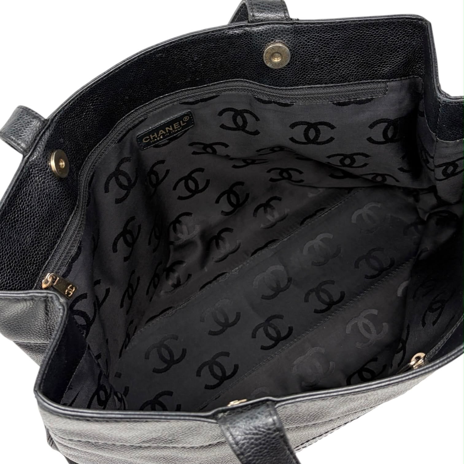 Chanel Black Leather Shoulder Tote