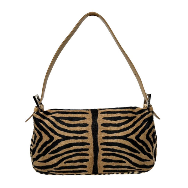 Fendi Brown Zebra Baguette Bag