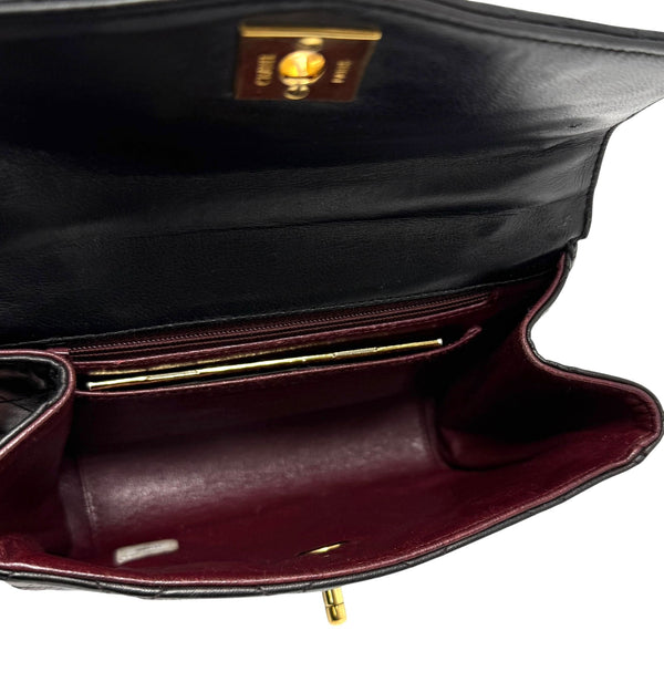 Chanel Black Lambskin Small Top Handle Bag