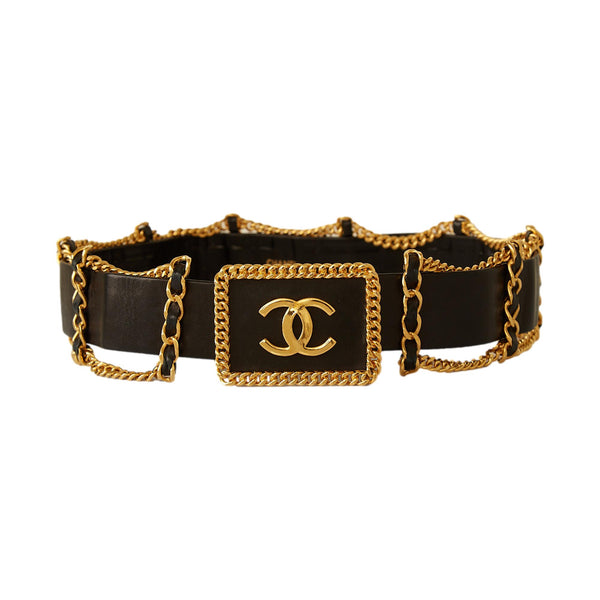 Chanel Black Leather Chain Belt – Treasures of NYC