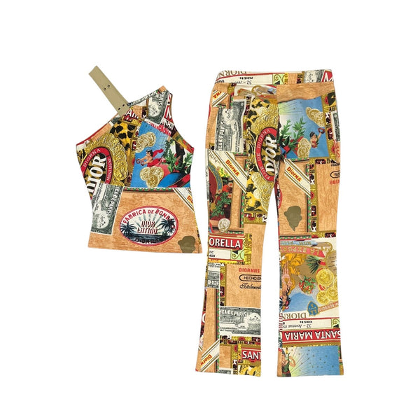Dior Cigar Print Logo Pant Set