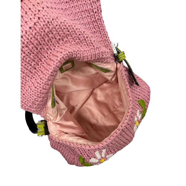 Fendi Pink Floral Knit Mamma Baguette