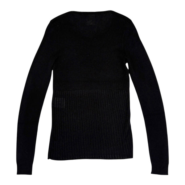 Chanel Black Logo Long Sleeve Top