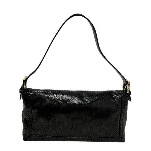 Fendi Black Snakeskin Baguette Bag