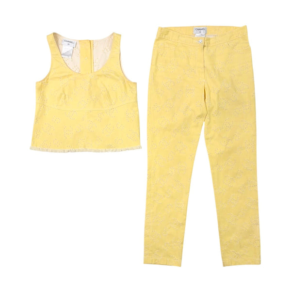 Chanel Yellow Perforated Logo Set