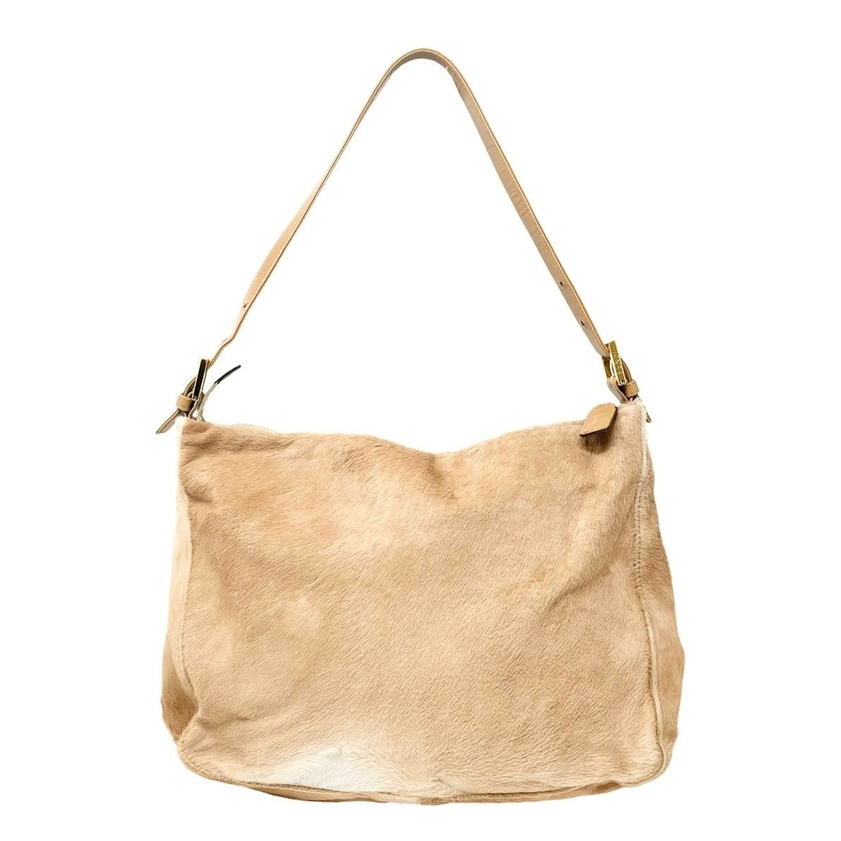 Fendi Tan Calf-Hair Shoulder Baguette Bag