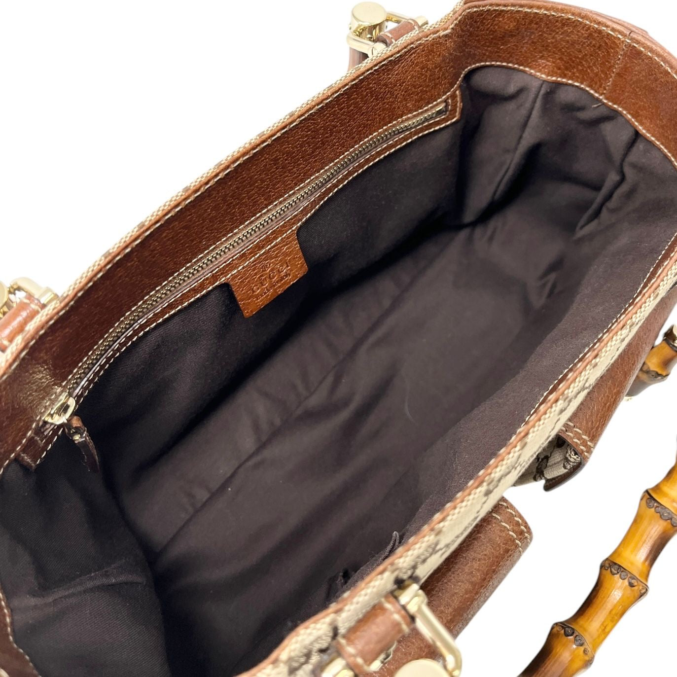 Gucci Brown Logo Bamboo Top Handle Bag – Treasures of NYC