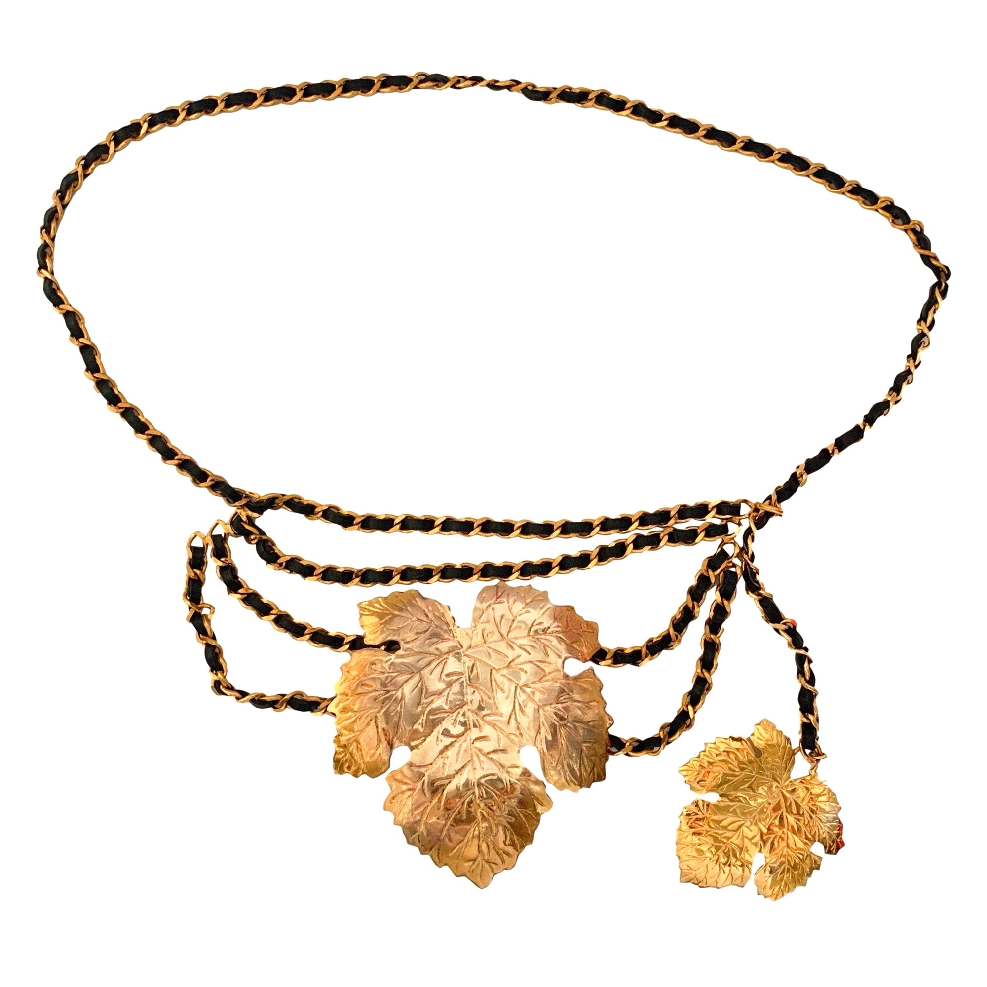 Chanel GoldJumbo Leaf Chain Belt