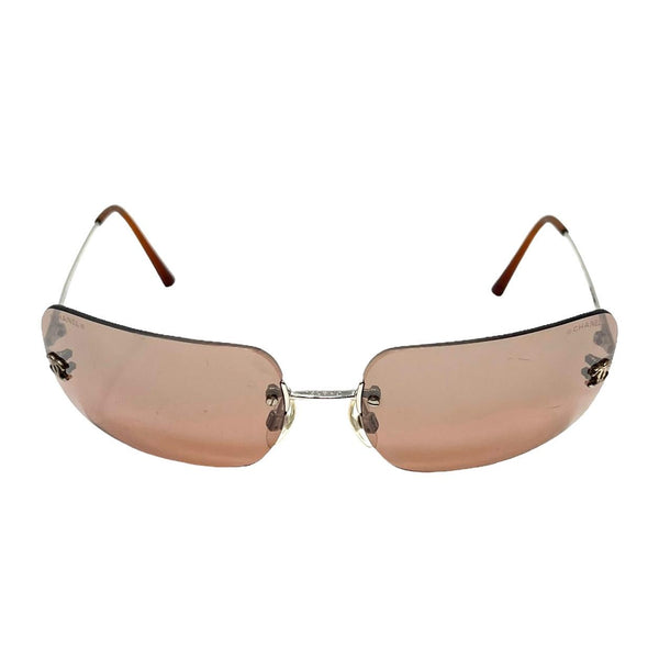 Chanel Amber Silver Rimless Sunglasses