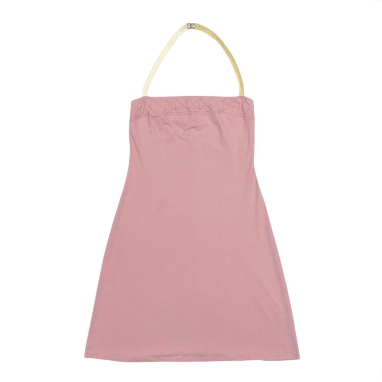 Chanel Pink Stretch Logo Strap Dress