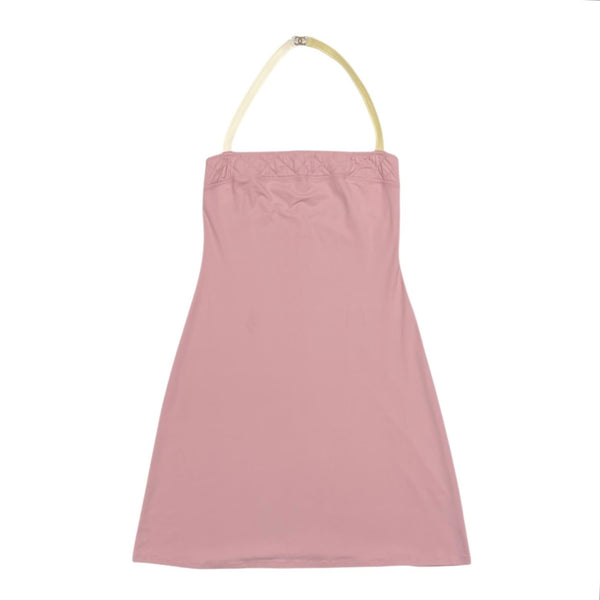 Chanel Pink Stretch Logo Strap Dress