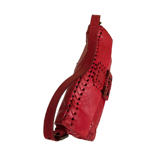 Fendi Red Stitched 2way Baguette