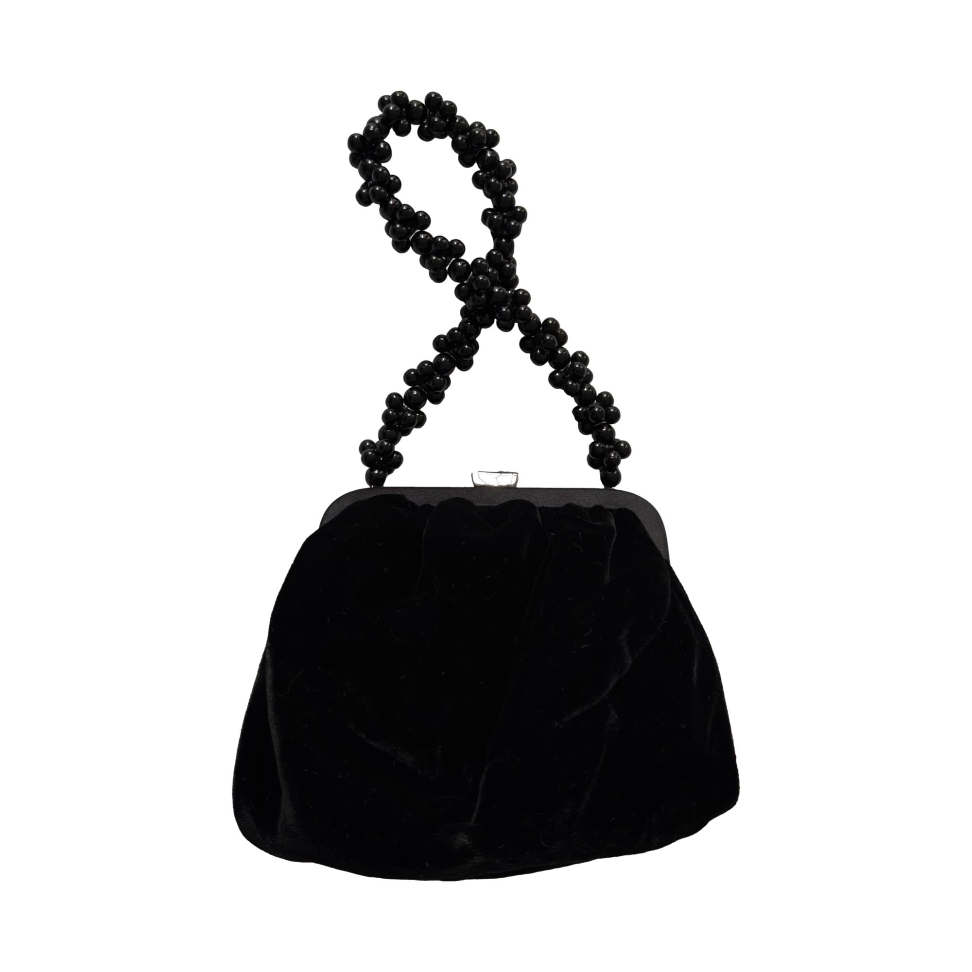 Bottega Veneta Black Micro Velvet Bag