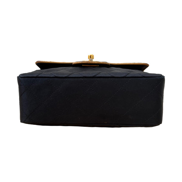Chanel Black Satin Mini Flap Bag
