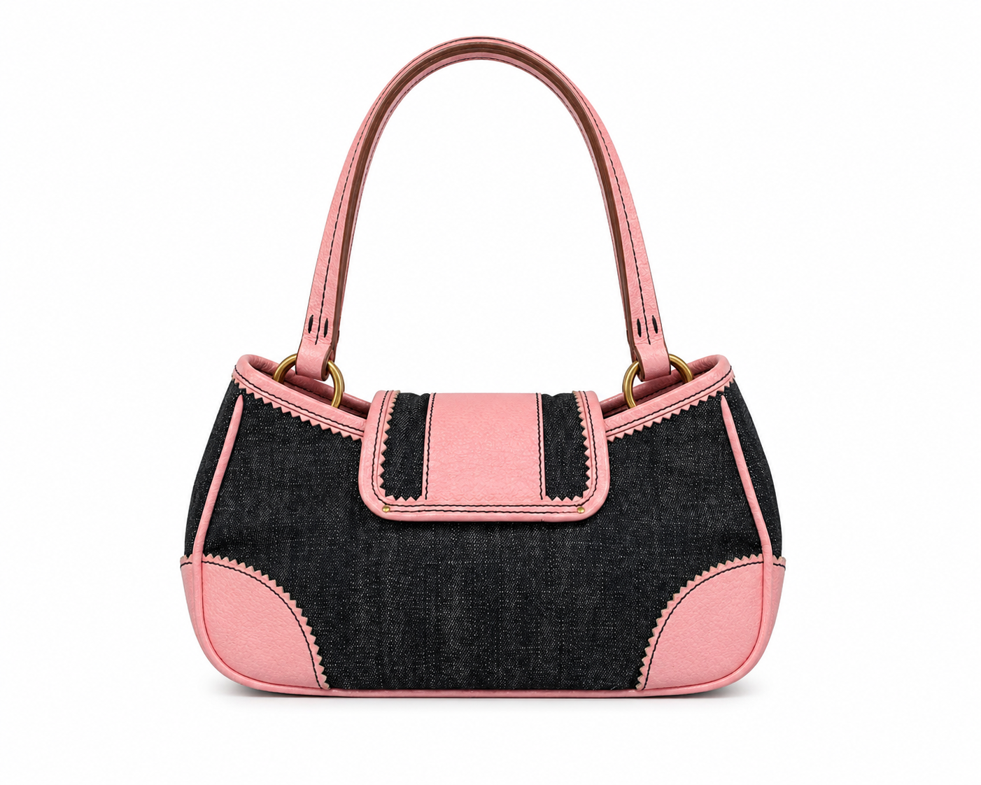 Miu Miu Denim/Pink Shoulder Bag