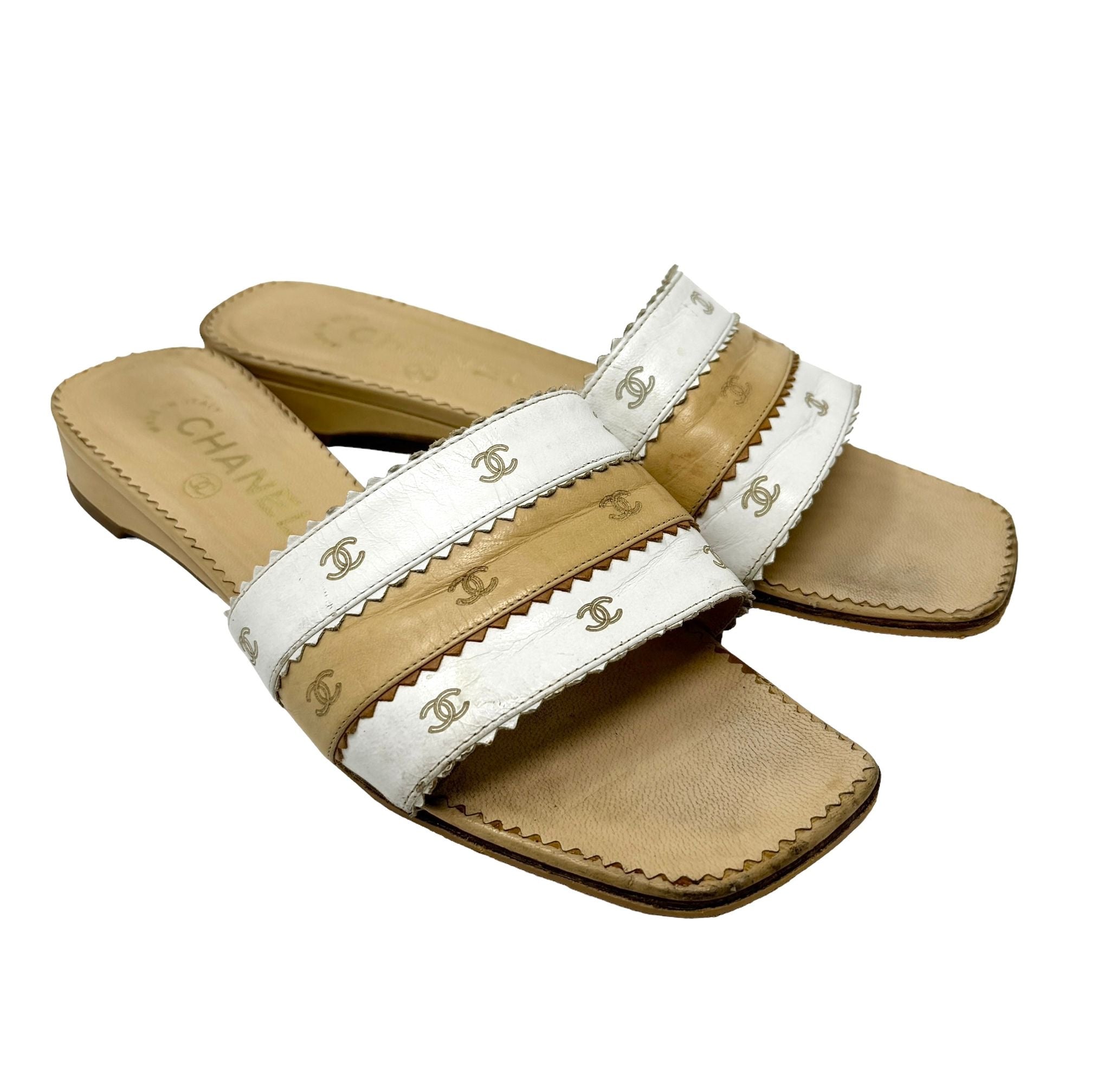 Chanel cream sandals online