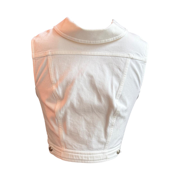 Chanel White Denim Logo Vest