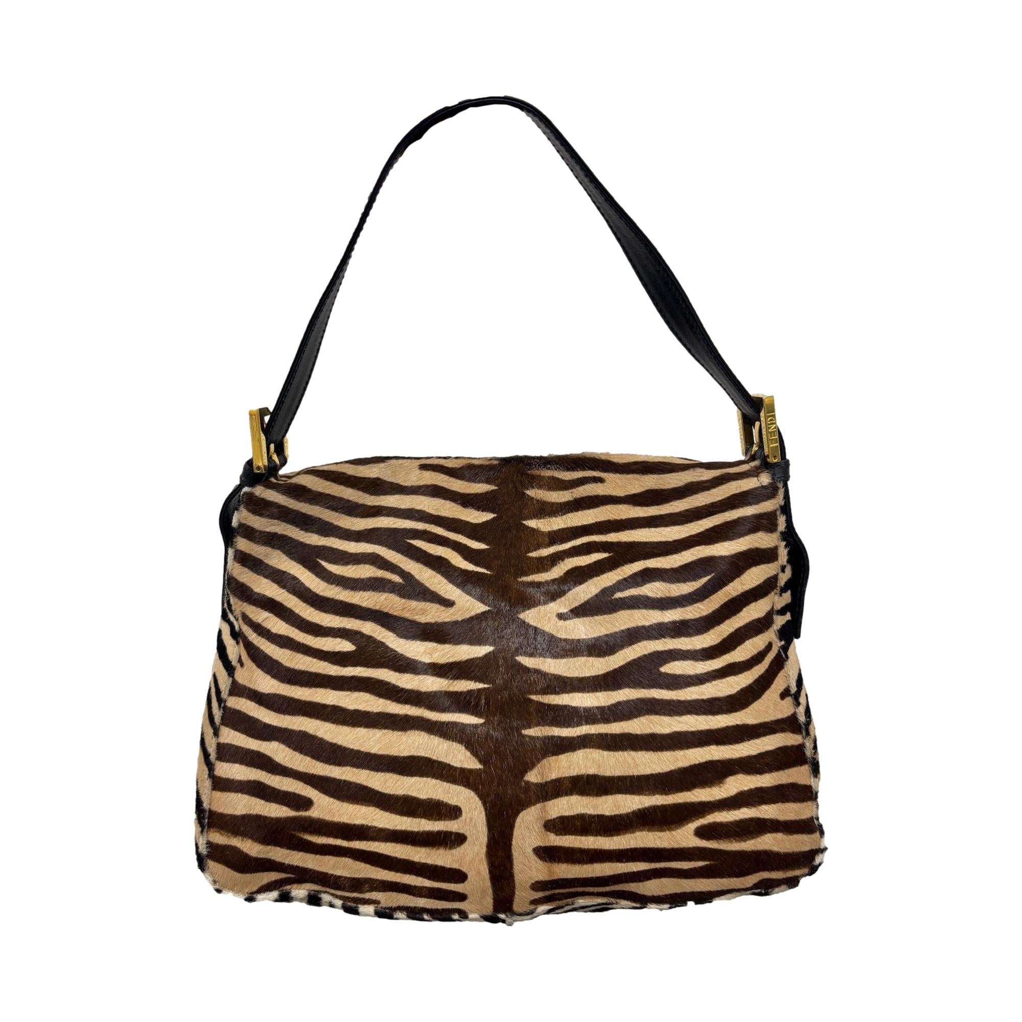 Fendi Tan Zebra Baguette Bag