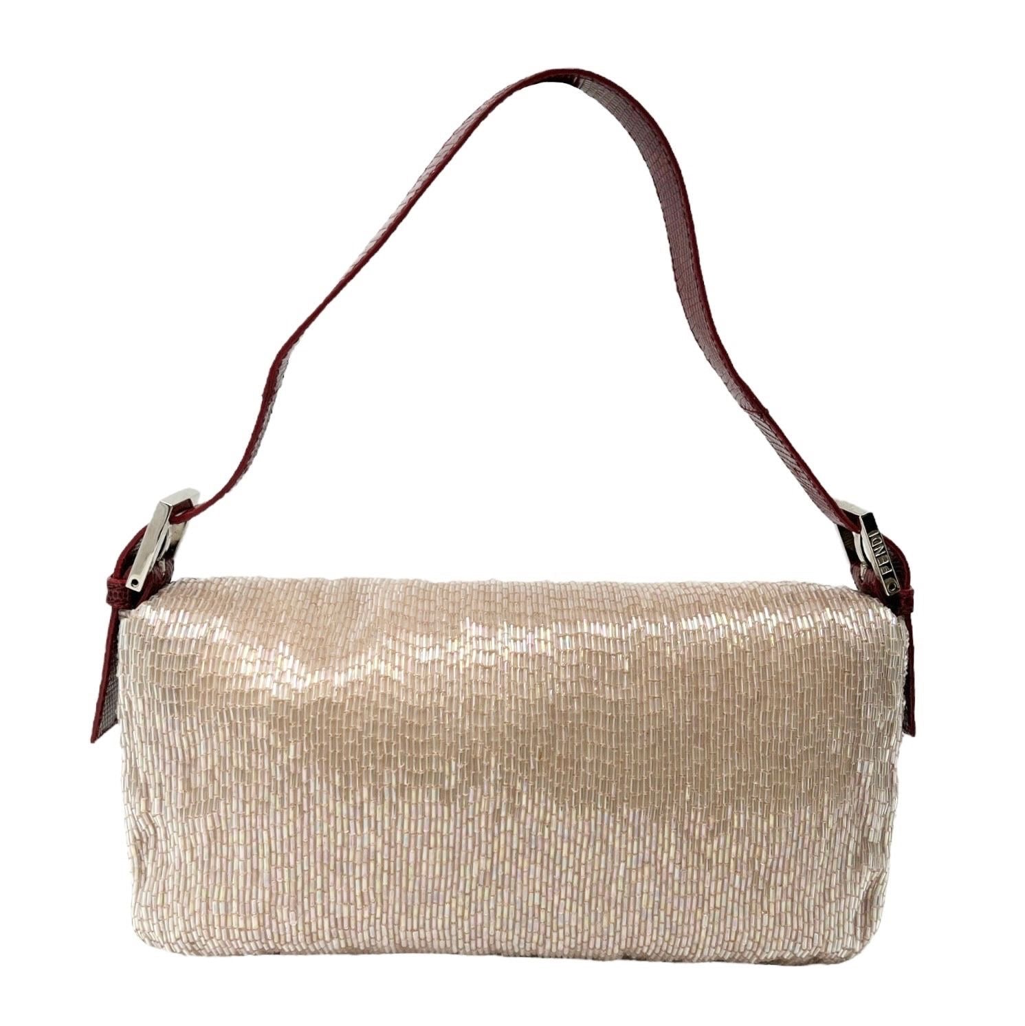 Fendi Tan Beaded Baguette