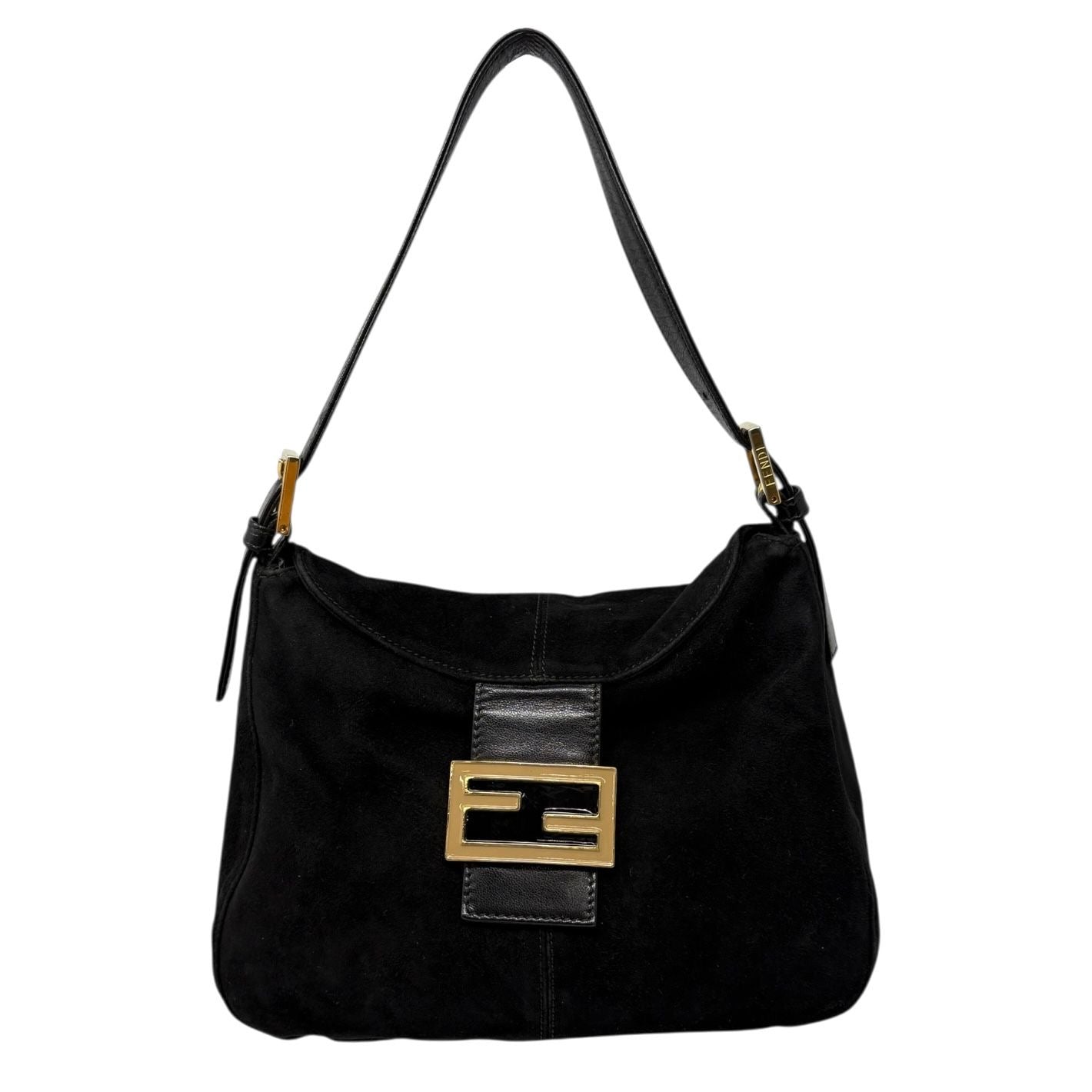 Fendi Black Suede Shoulder Bag