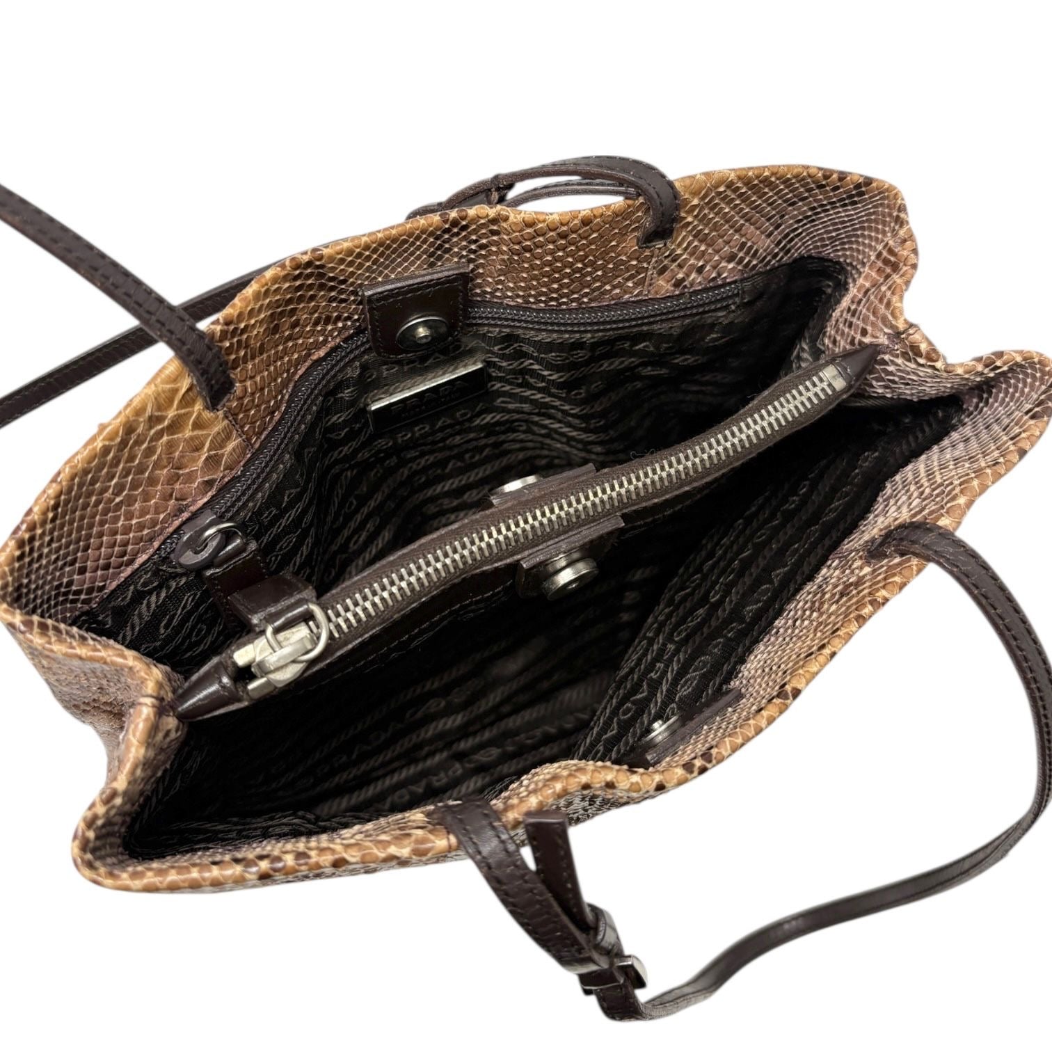 Prada Brown Snakeskin Shoulder Bag