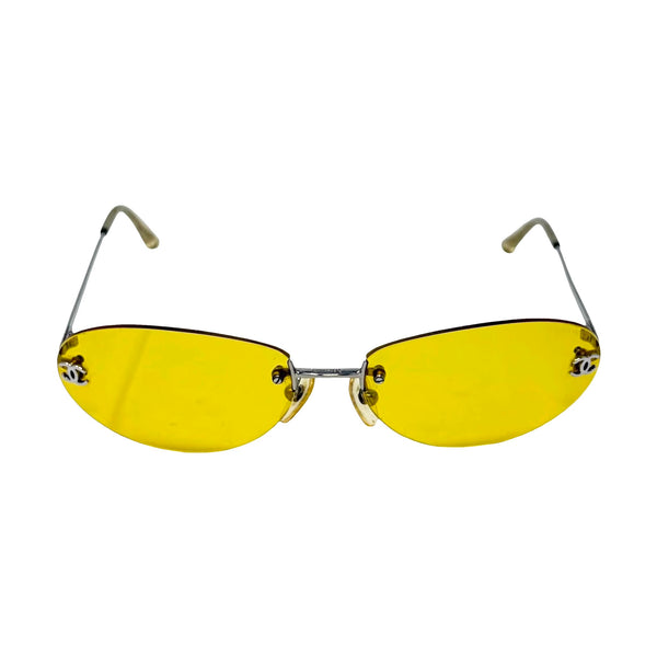 Chanel Yellow Mini Rimless Sunglasses