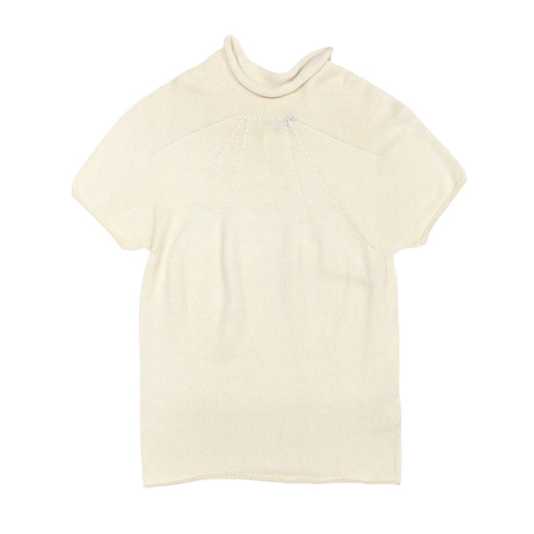 Chanel Ivory Logo Mock Neck Top
