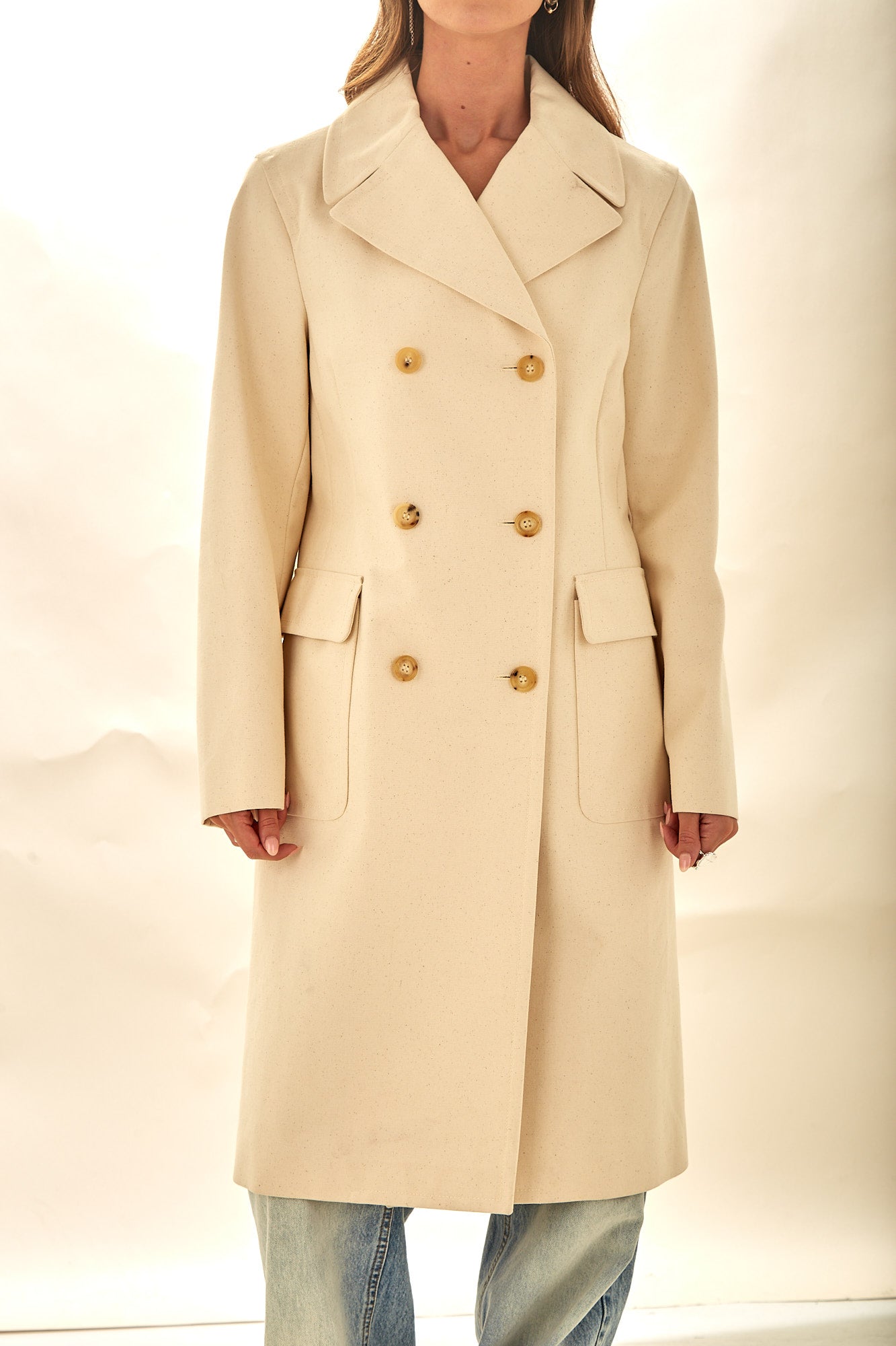 Celine Canvas Logo Button Coat