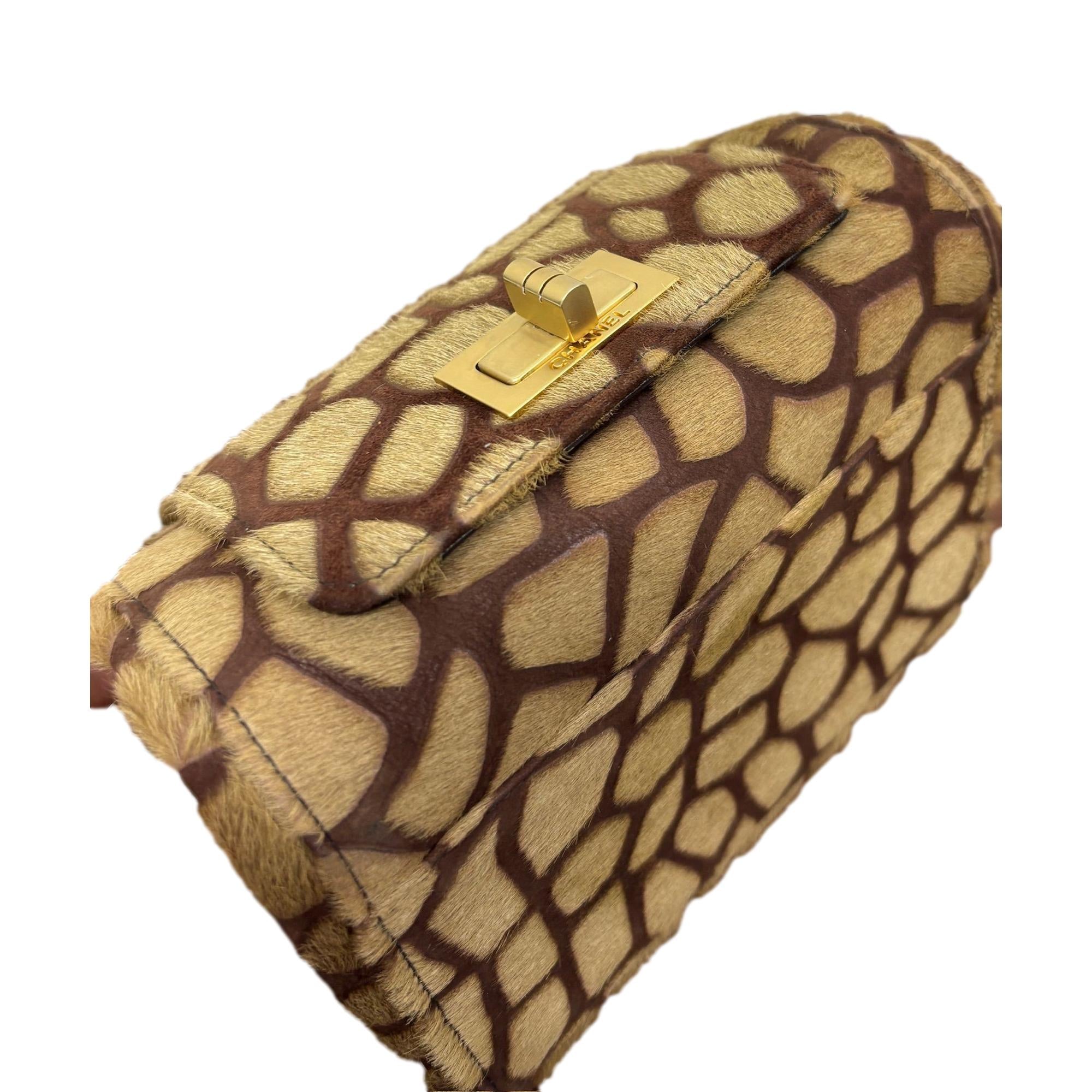 Chanel Tan Giraffe Calf-Hair Chain Bag
