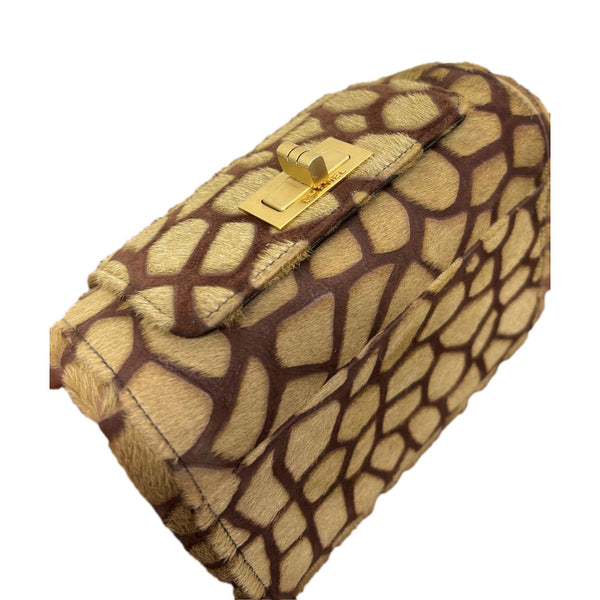 Chanel Tan Giraffe Calf-Hair Chain Bag