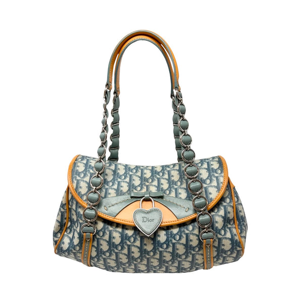 Dior Blue Heart Logo Shoulder Bag