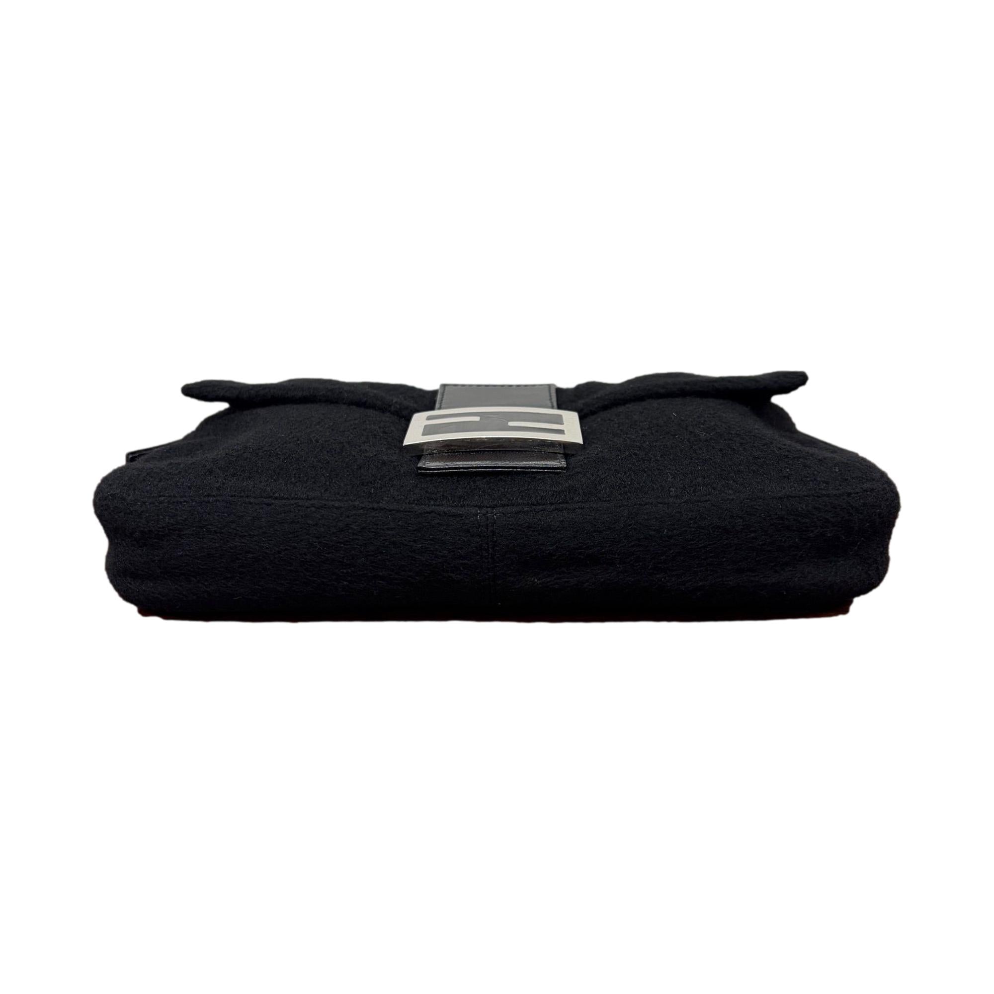 Fendi Black Cashmere Baguette Bag