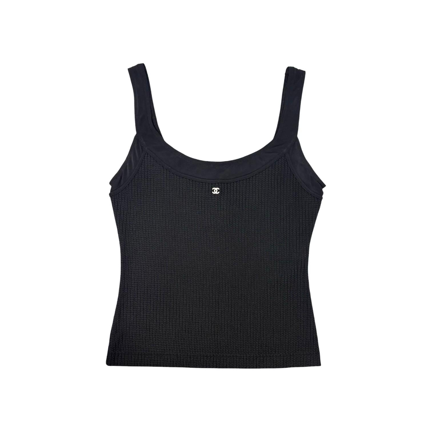 Chanel Black Stretch Tank Top
