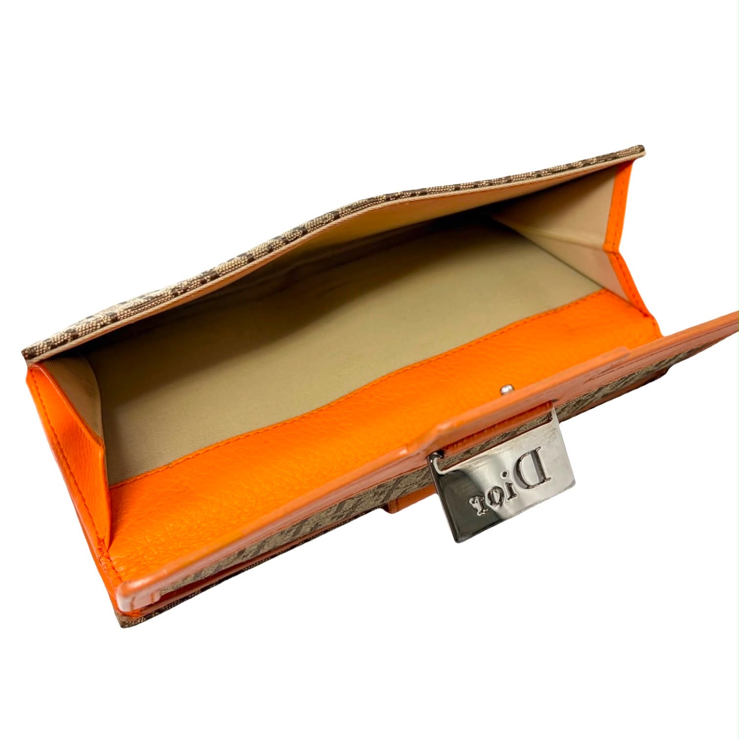Dior Canvas Orange Logo Wallet
