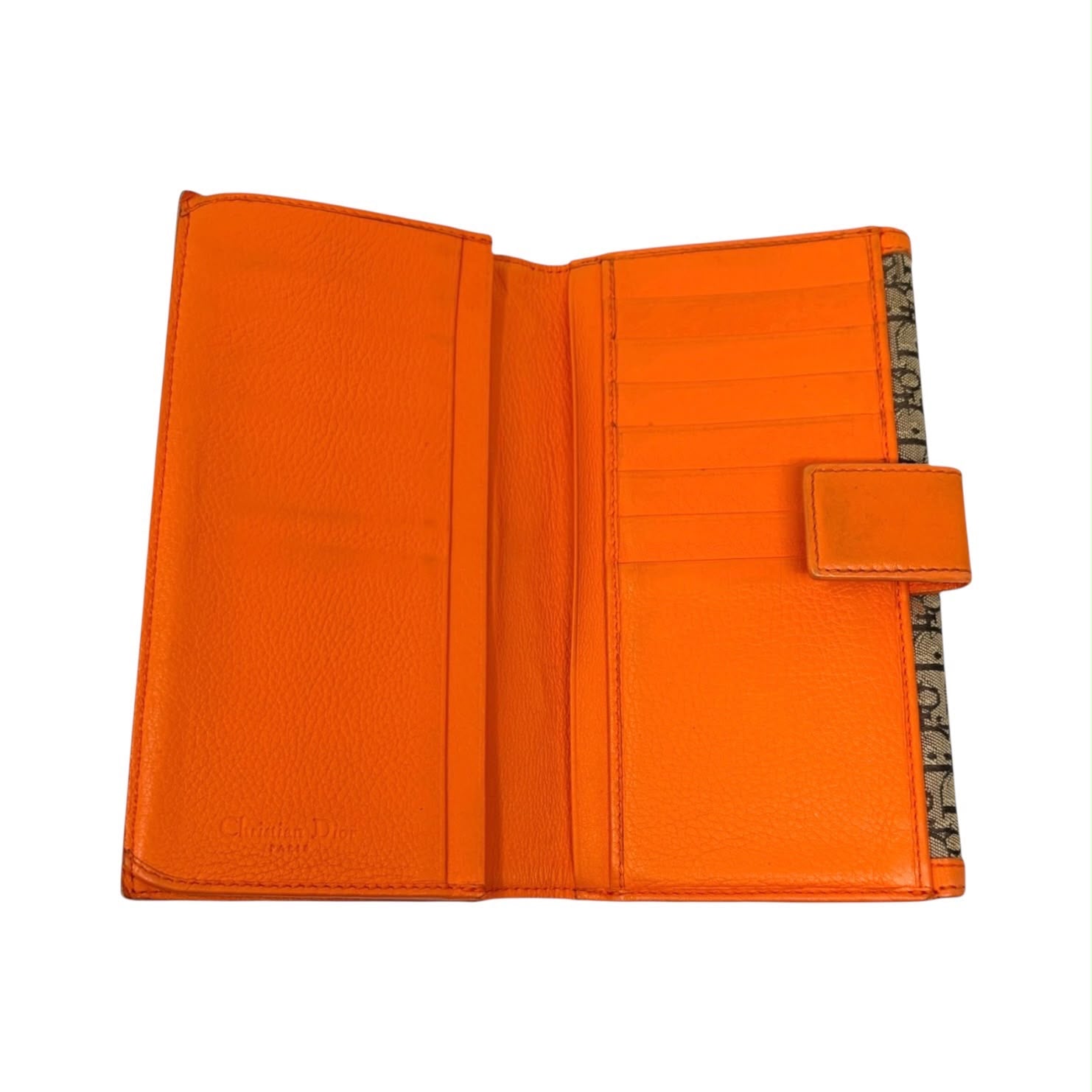 Dior Canvas Orange Logo Wallet