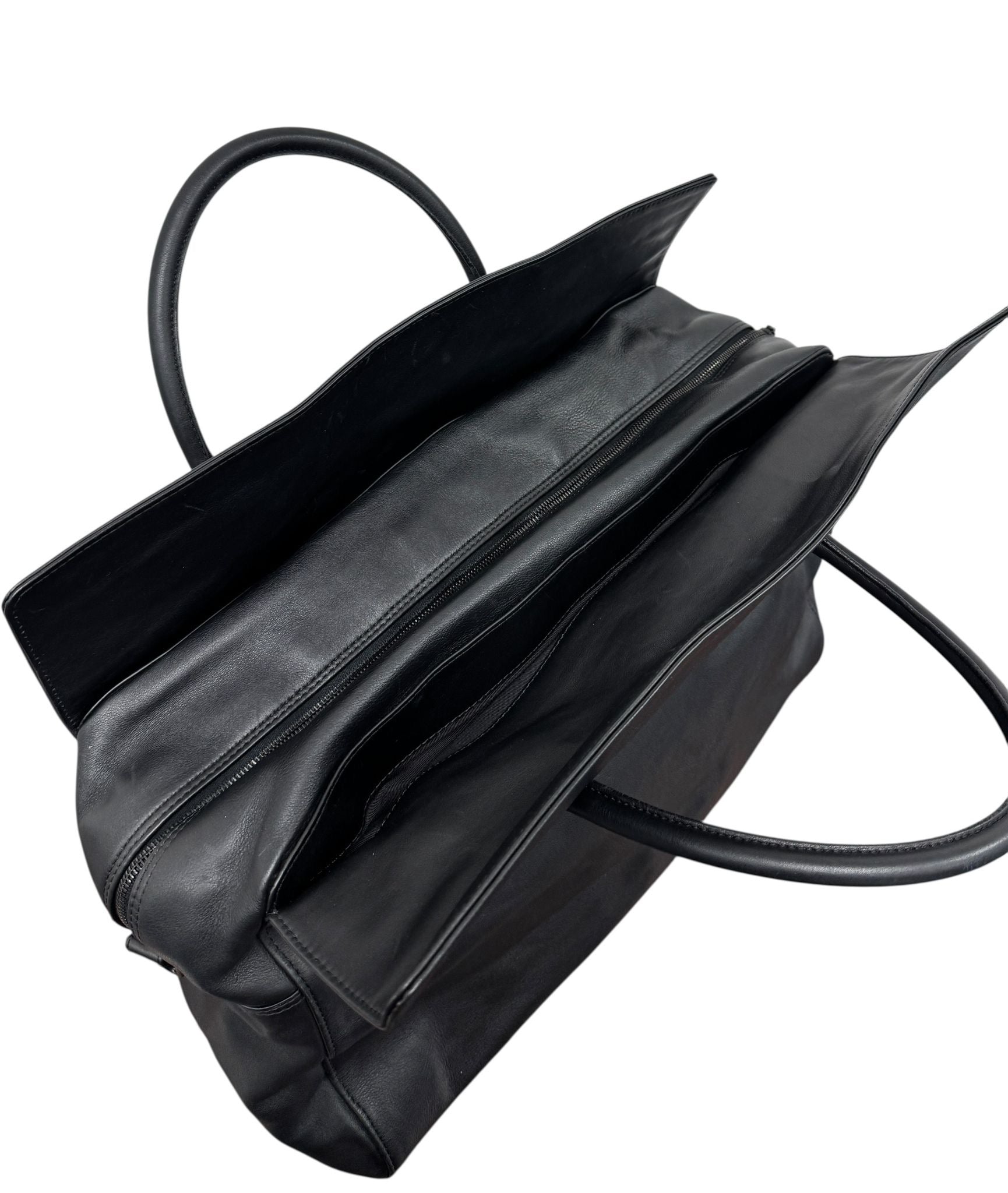 Chanel Black Logo Jumbo Shoulder Duffle