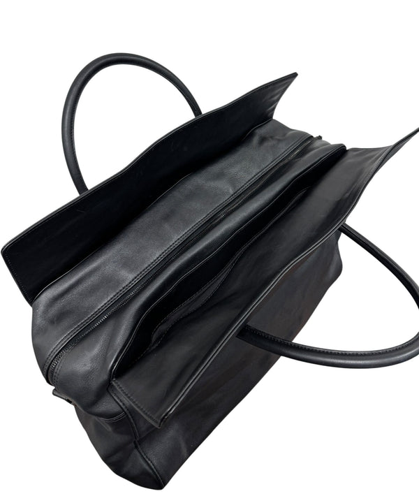 Chanel Black Logo Jumbo Shoulder Duffle