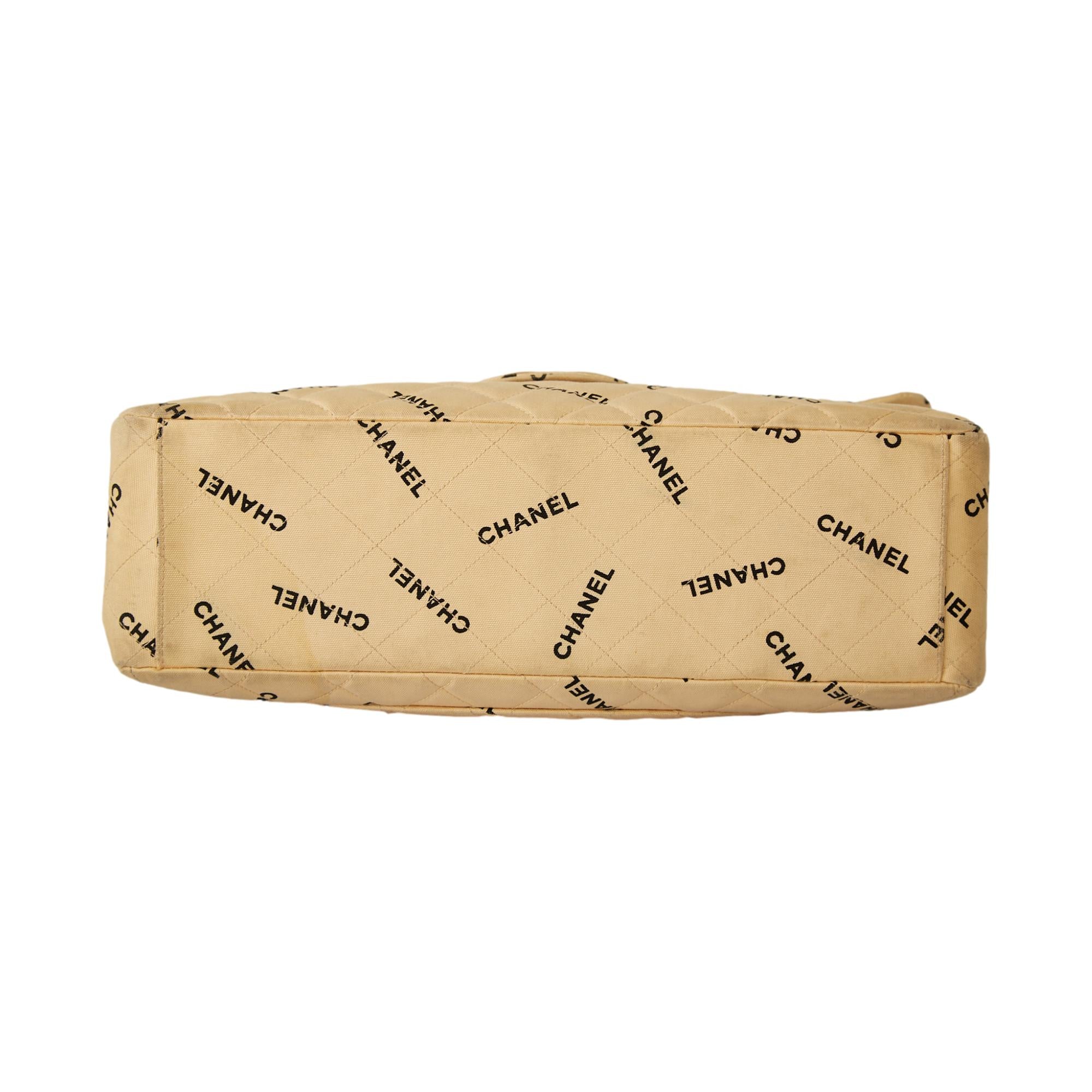 Chanel Beige XL Maxi Canvas Flap Bag