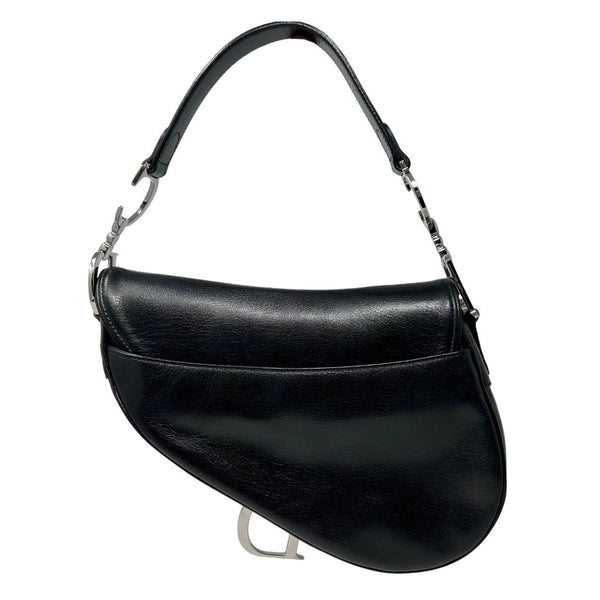 Dior Black Leather Saddle Bag