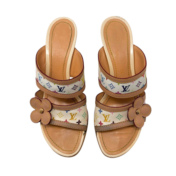 Louis Vuitton White Multicolor Heels