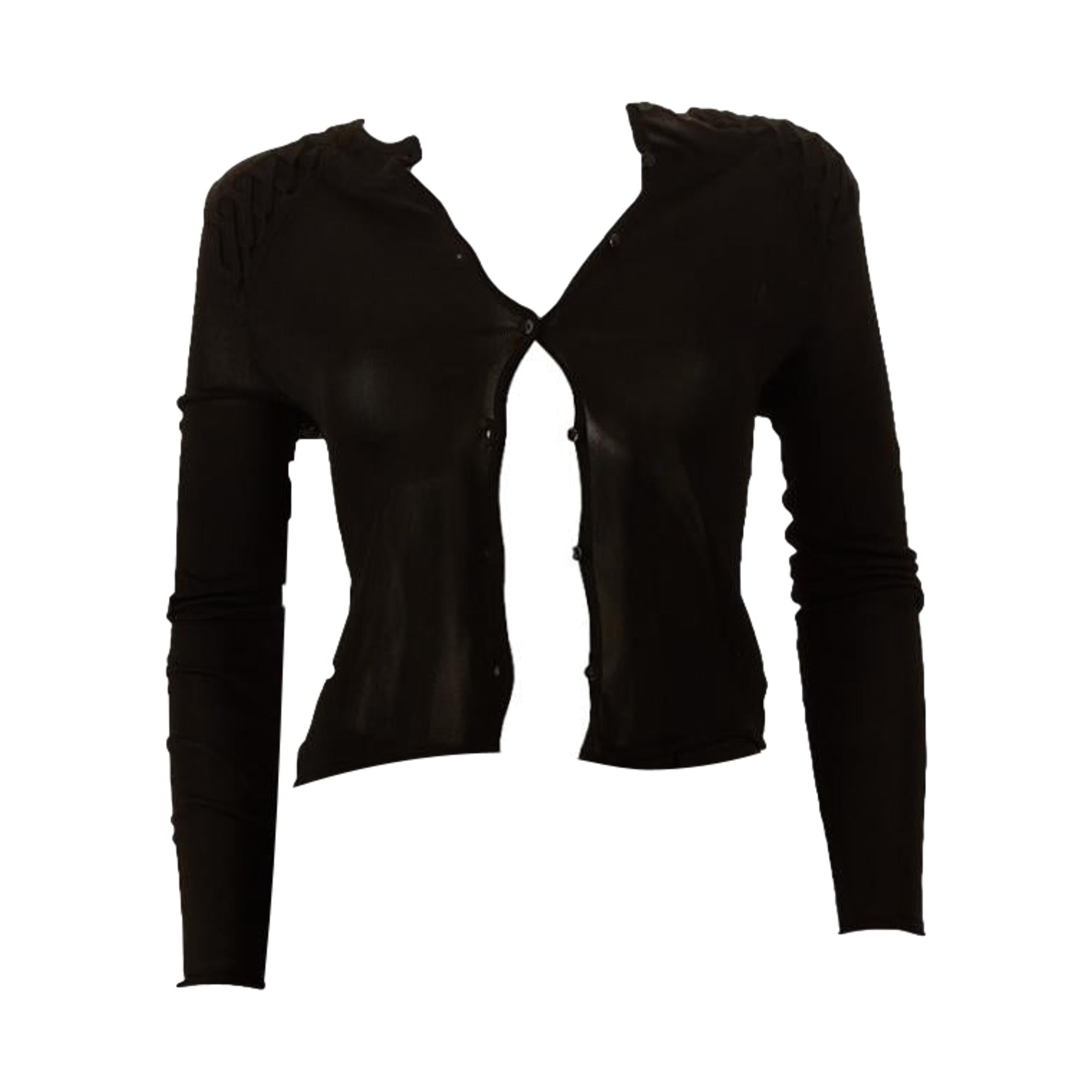 Dior Black Lace-Up Cardigan Top