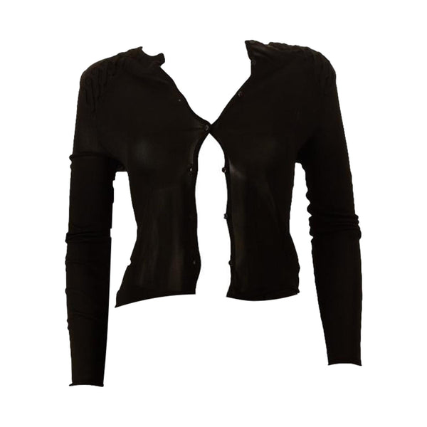 Dior Black Lace-Up Cardigan Top