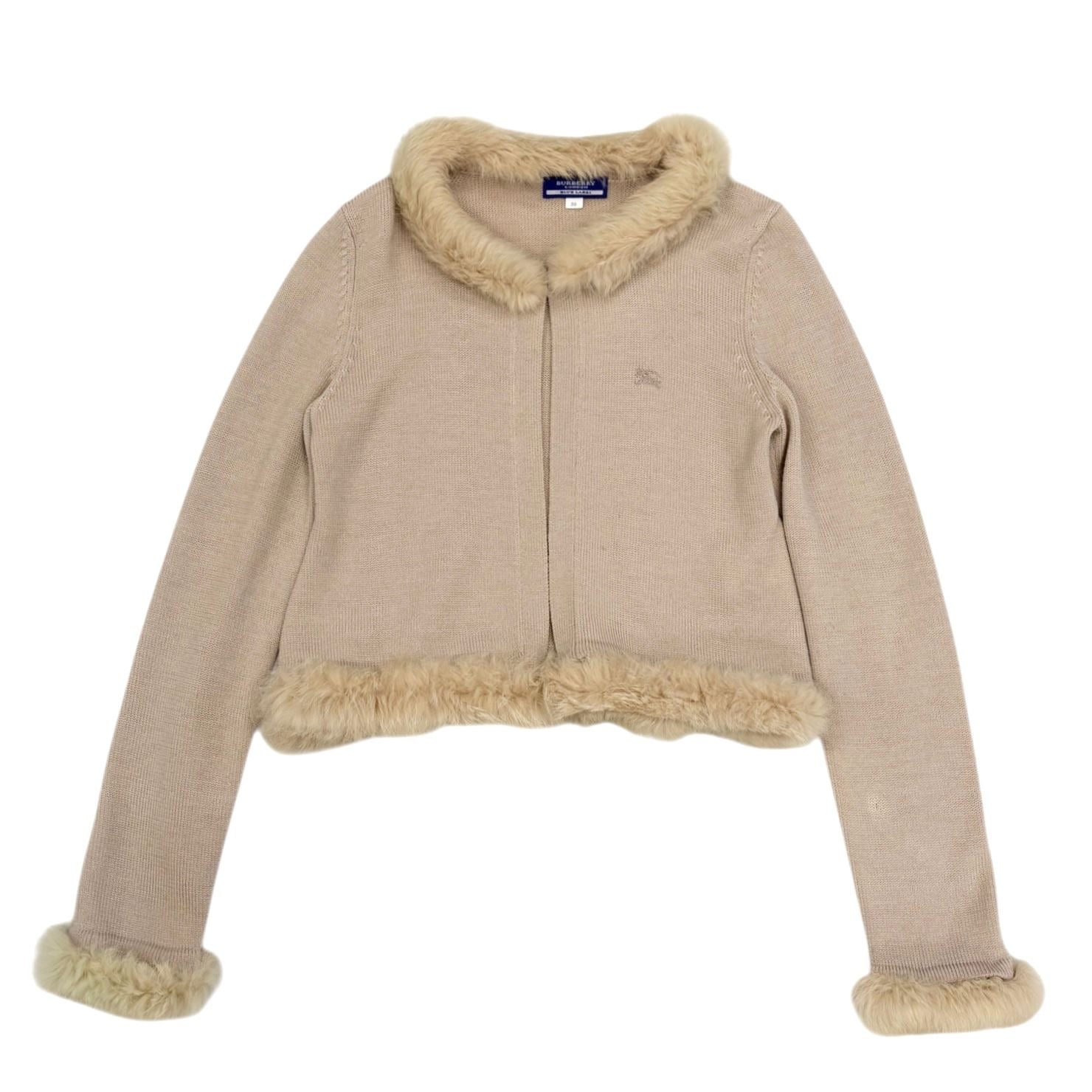 Burberry Tan Fur Trimmed Sweater