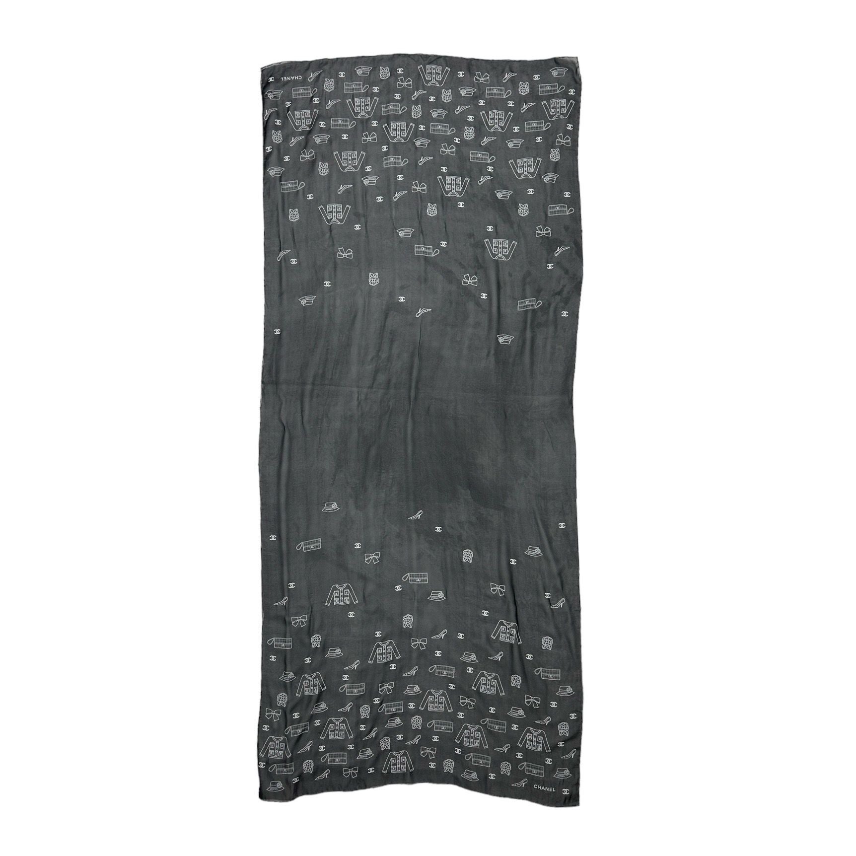 Chanel Black Icon Print Wrap Top or Skirt