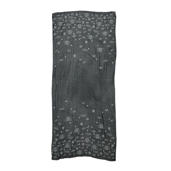 Chanel Black Icon Print Wrap Top or Skirt