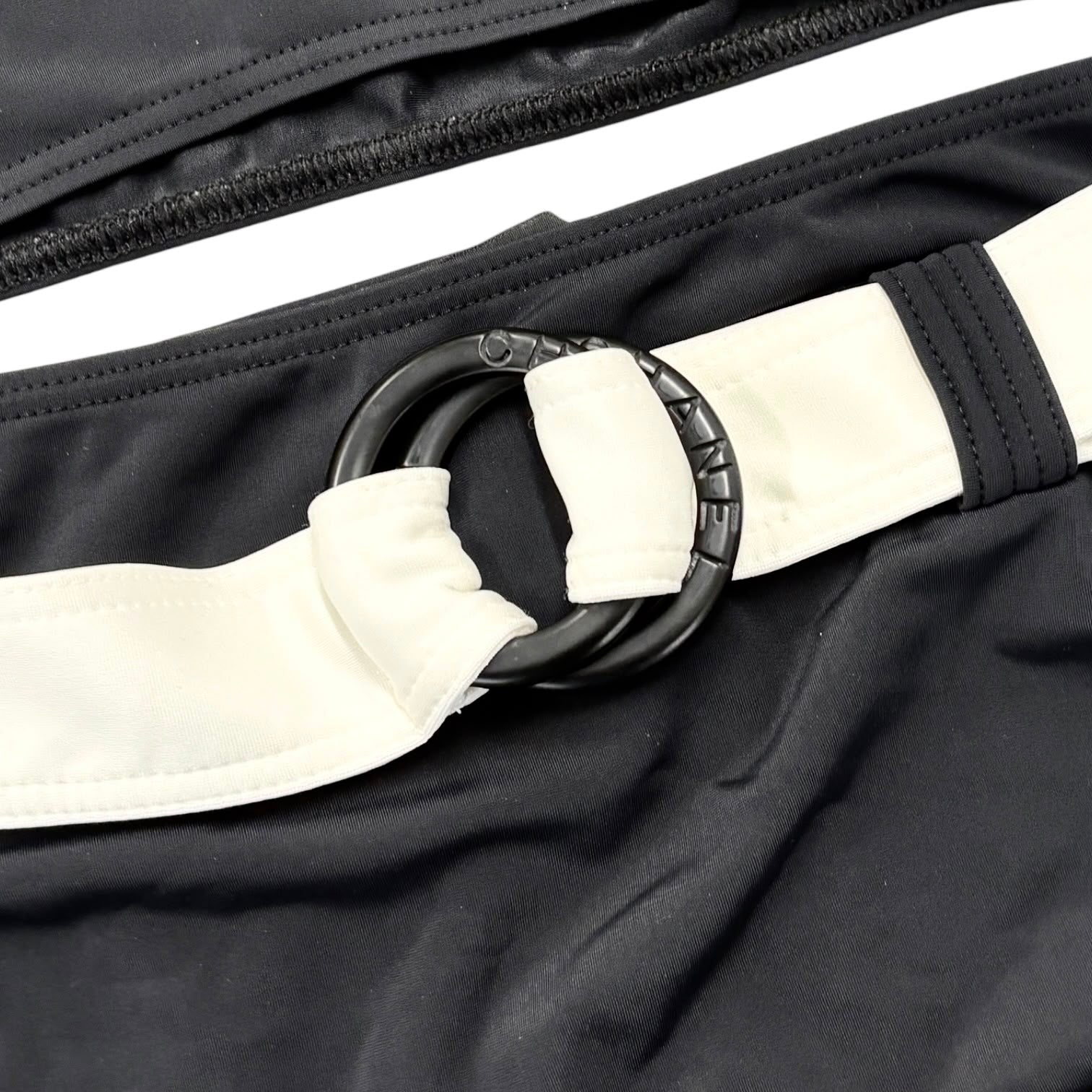 Chanel Black High Waisted Logo Bikini