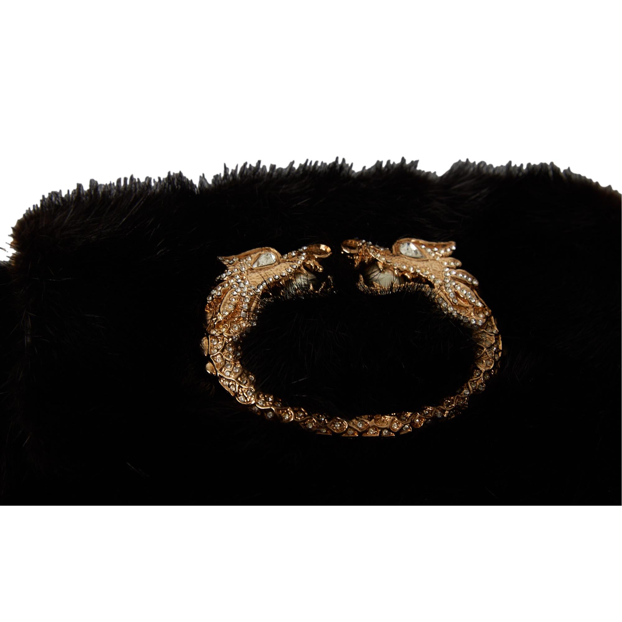 Gucci Black Mink Dragon Clasp Mini Bag – Treasures of NYC