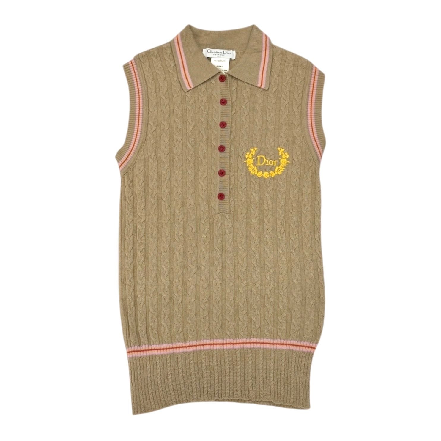 Dior Tan Knit Logo Tank