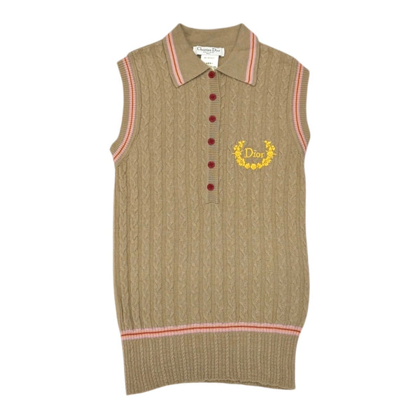 Dior Tan Knit Logo Tank