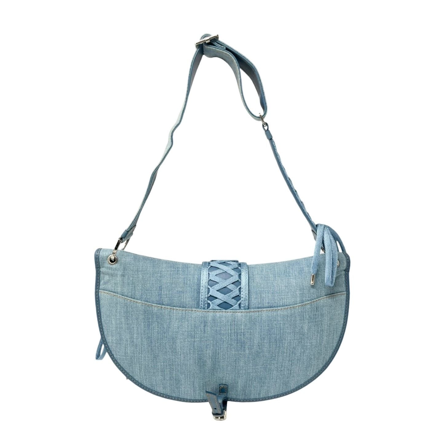 Dior Blue Denim Corset Shoulder Bag